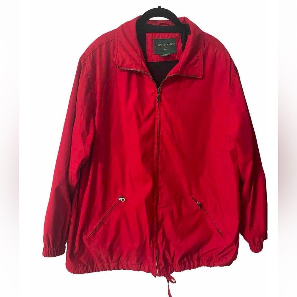 Preston & York II Men’s Red Zippered Jacket Coat Plus Size 2X EUC